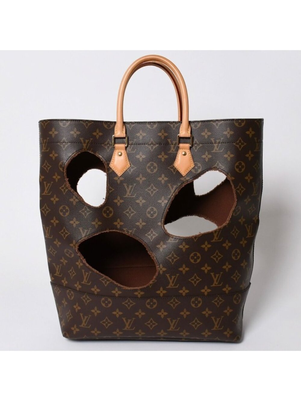 Louis Vuitton with Holes Tote Bag Comme Des Garcons Rei Kawakubo Gold - Picture 6 of 16
